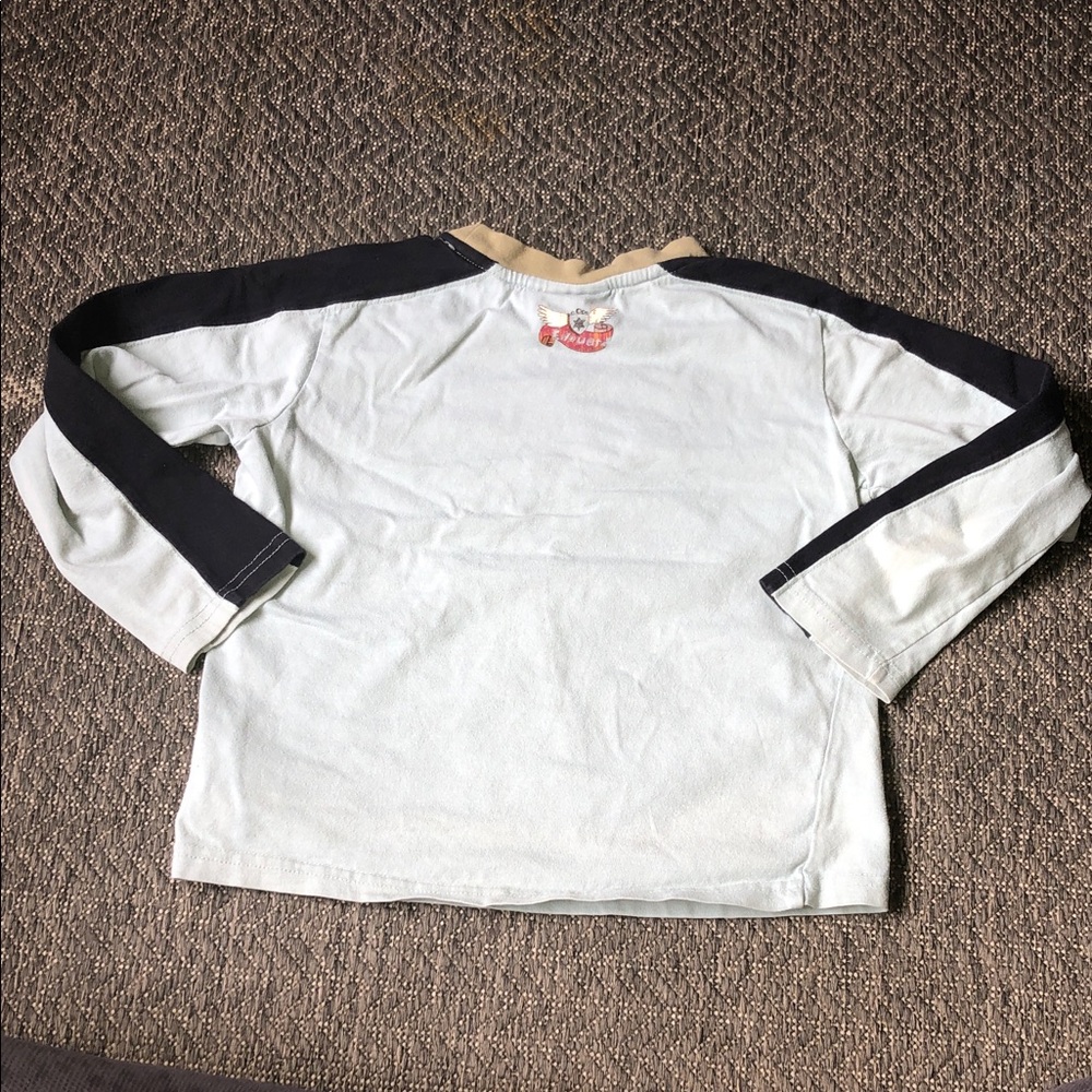 Boys' Champs Graphic Long Sleeve Tee in White with Black Sleeves - Picture 5 of 6